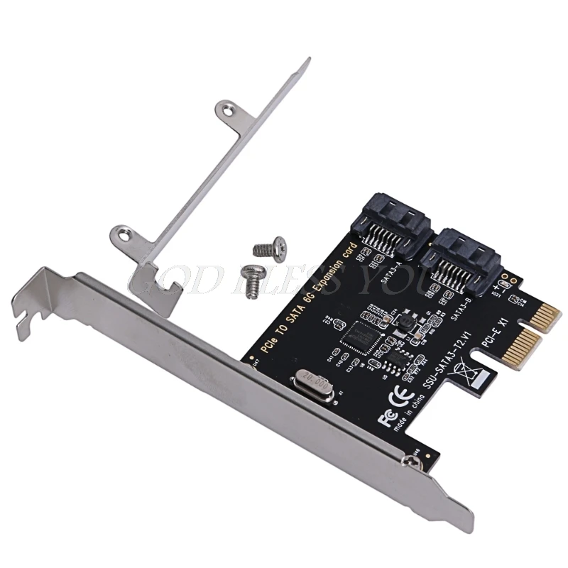 PCIe PCI Express 6G SATA3.0 2 Порты и разъёмы SATA III расширения карты контроллера адаптер|Платы