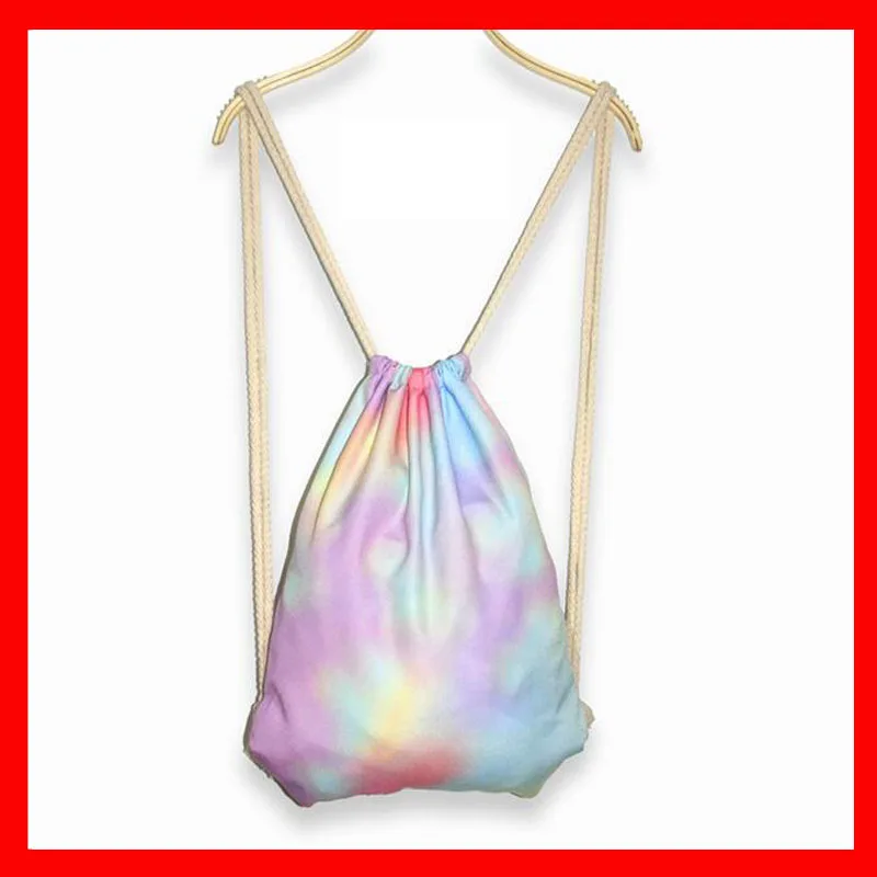 

1pcs/lot size W37xH46cm HIHG QUALITY canvas drawstring holographic backpack
