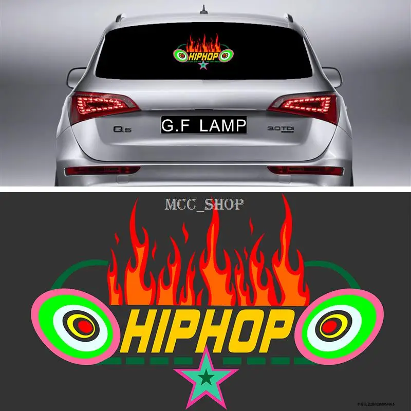 40*25 см автомобиль Стикеры музыкальным ритмом огонь светодиодный вспышка