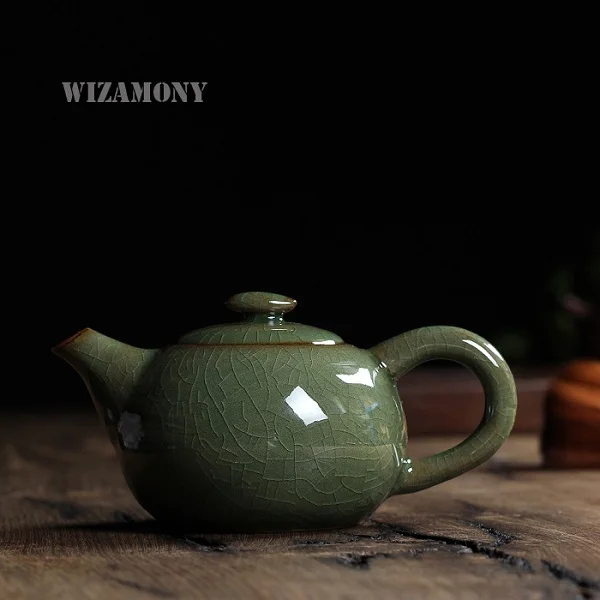 Затуплённый Новинка, Лидер продаж, хрустящая глазурь, Ge Kiln Longquan Celadon Zisha, керамика, искусство, Тхи, Китай, фарфоровый чайник из исинской глины, антикварный чайник - Цвет: Затуплённый