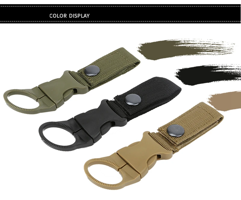 Военная Униформа Multi-functional Пряжка тесьма ремни Высокая прочность нейлон Molle бутылка для воды карабин ремень висит брелок ключ крюк