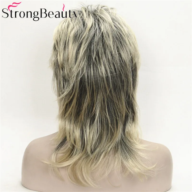 StrongBeauty натуральный синтетический Монолитным средней длины парик волнистые светлые парики для женщин 14 цветов - Цвет: R2-26