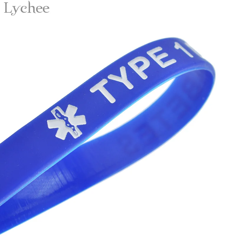 Lychee Модные 5 шт силиконовые медицинские браслеты унисекс многоцветные ювелирные