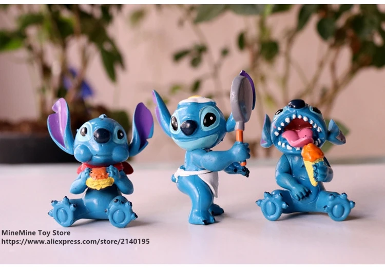 DISNEY Lilo & Stitch 12 шт./компл. 5 7 см фигурка осанки коллекция украшений аниме игрушка