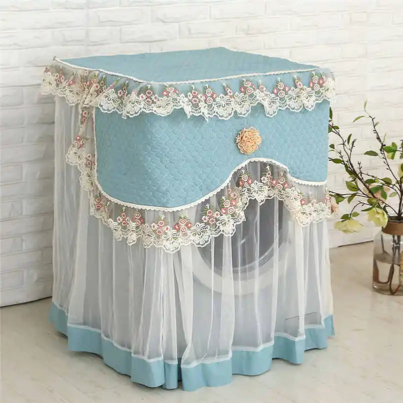 Dust Cover Safflower Кружева рюшами Цветочная Стиральная Машина Пылезащитный Чехол передняя прочная мягкая домашняя не загрязняющая пыль крышка@ 10 - Цвет: Dust Cover