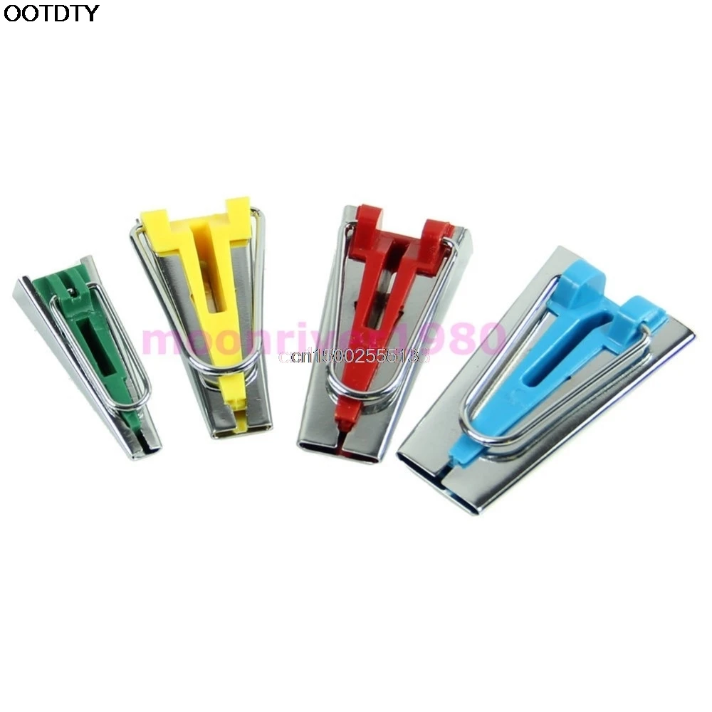 

4 Size Fabric Bias Tape Maker Tool 6mm 12mm 18mm 25mm Sewing Quilting