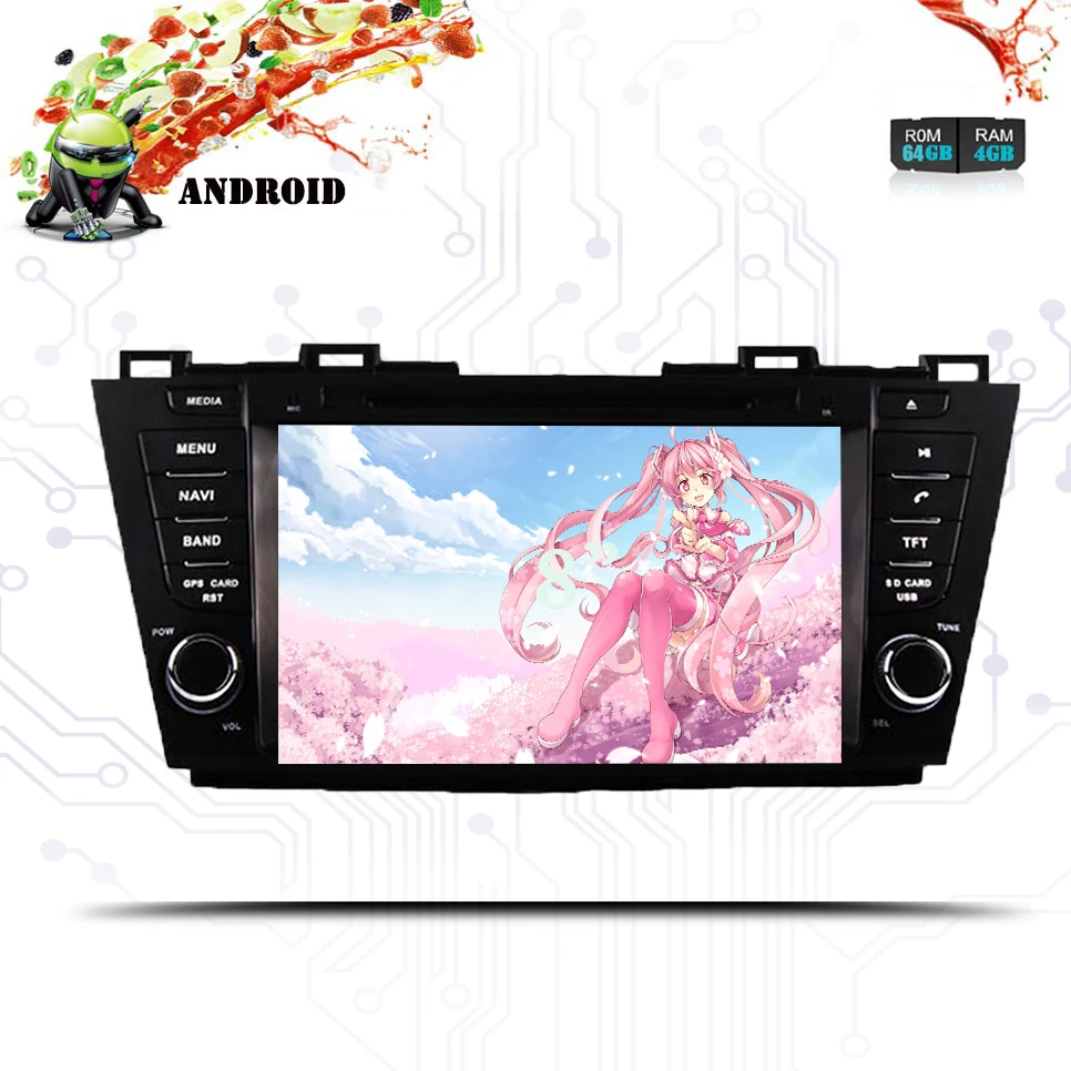 Восьмиядерный Android 9 0 автомобильный dvd-плеер для MAZDA 5 dvd gps аудио 4G RAM BULIT IN 3/4G 64GB ROM