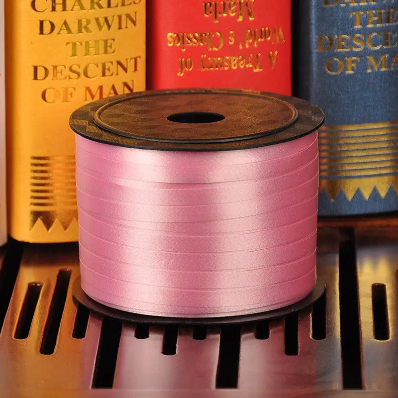 Light Pink 1 шт., красивый завязанный шарик, лента 5 мм, длина 100 ярдов, Свадебный макет, лента для украшения комнаты, подарок на день рождения, торт, Упаковочная веревка - Цвет: Light Pink