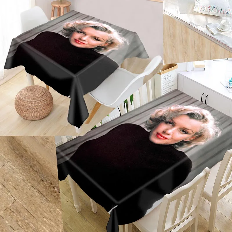 Marilyn Monroe скатерть на заказ «Оксфорд» с принтом прямоугольная Водонепроницаемая маслостойкая Скатерть квадратная Свадебная скатерть P - Цвет: 10