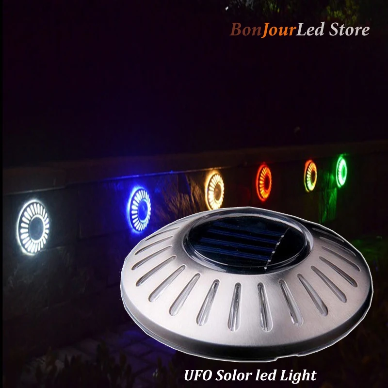 10 шт./лот Бесплатная доставка LED НЛО Солнечная энергия Сад газон лампа Открытый
