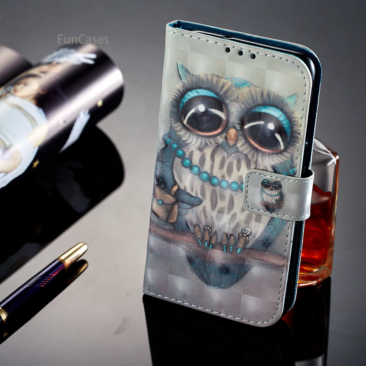 Раскрашенный Ловец снов флип чехол для телефона с покрытием huawei Enjoy 7S Кронштейн