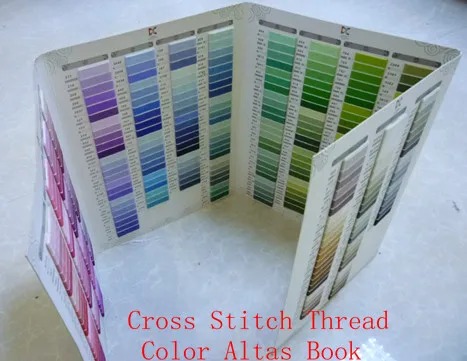 Вышивка крестиком настоящая нить цветная карта Книга всего 447 разных цветов s