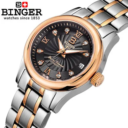 Binger New women's fashion dress listed luxury CZ diamond watches ladies Sports watch high quality Steel strap clock relojes | Наручные