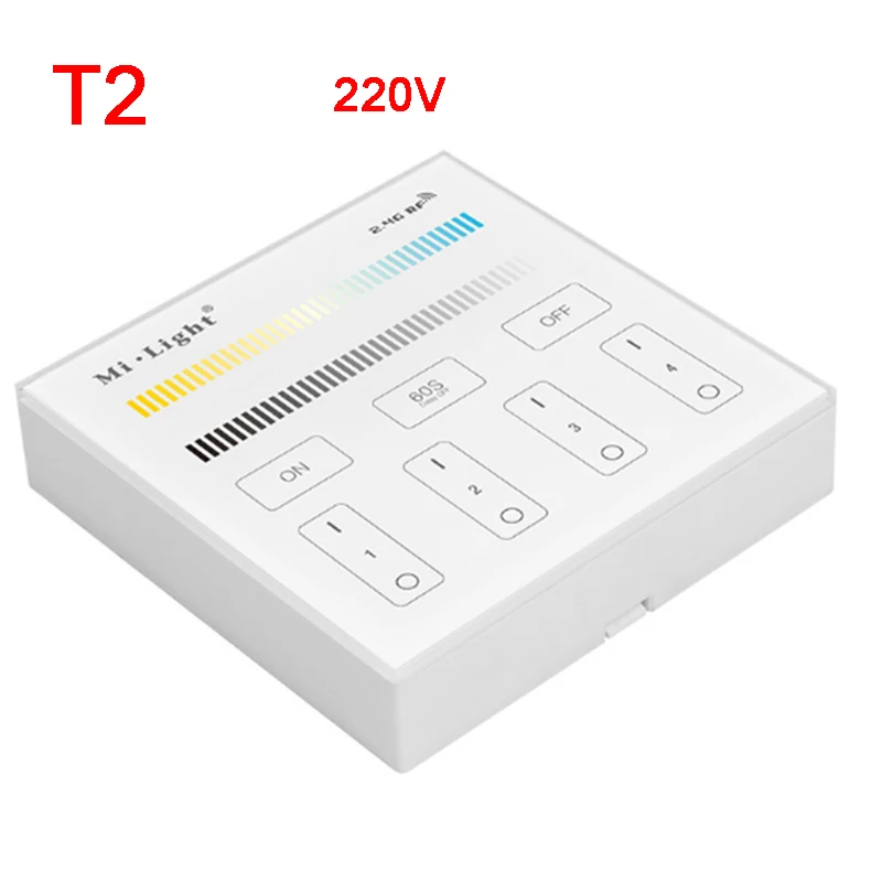 T2 220V Miboxer FUT035/WL-BOX1/B2/T2 прокладки СИД светильник Диммер 4 зоны Яркость Смарт Панель Wi-Fi iBox умный контроллер - Цвет: T2 220V