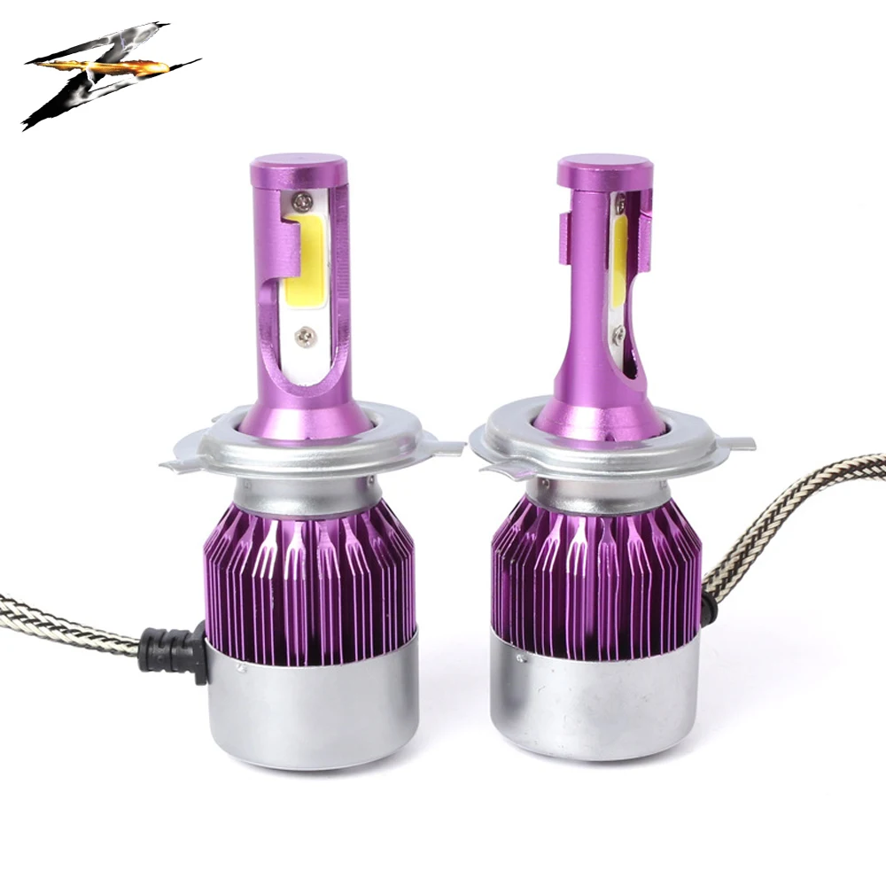 

Фиолетовый C6 светодиодный фары H4 лампы Автомобильный светодиодный противотуманный свет 12 V супер яркий 7200lm H7 H13 9005 9012 9006 H1 H3 H4 H8 H9 880 светодиод...