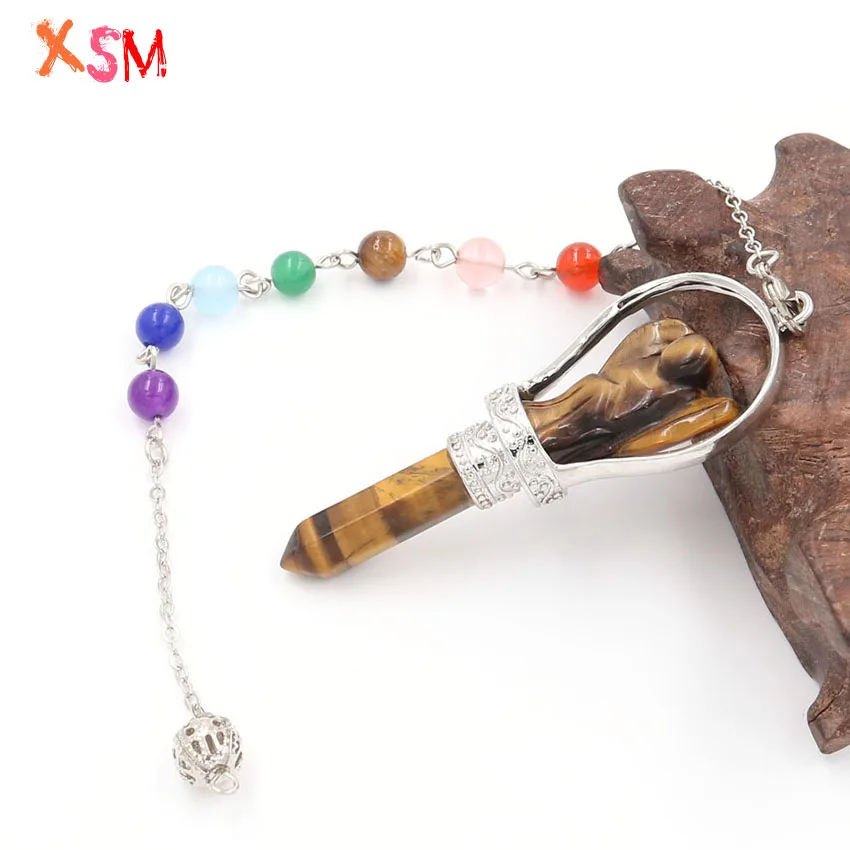 XSM натуральный камень хрустальный Шестигранный Маятник Ангел подвеска
