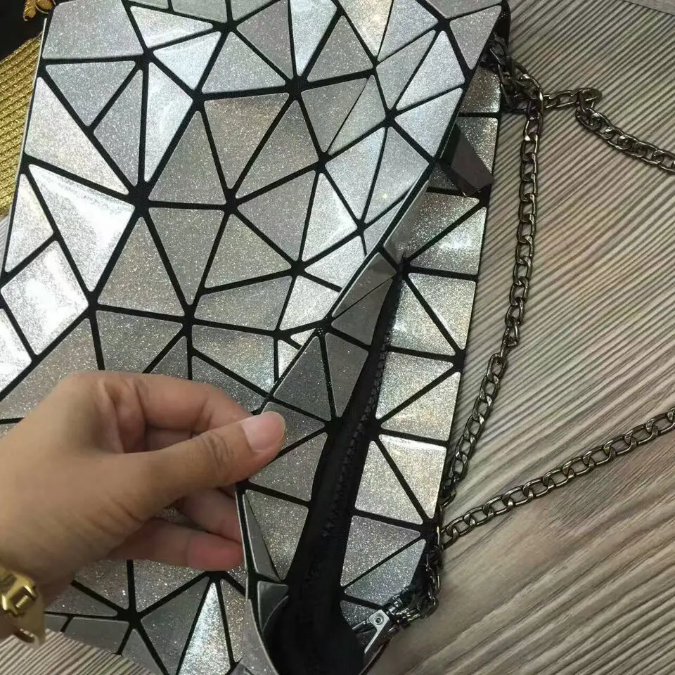 В 2017 году новинка цвета радуги одного плеча мешок складной и Геометрическая