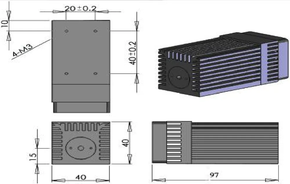 DIY 445 450nm 2 Вт 2000 МВт синий лазерный модуль высокой мощности фокус для ЧПУ Резка
