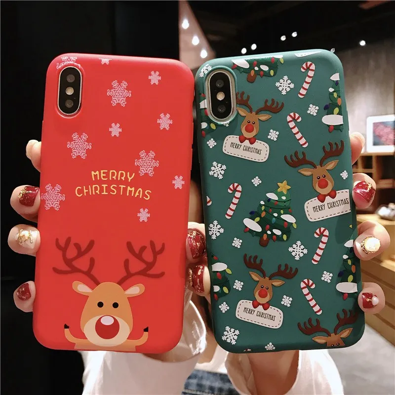 MOLIKE чехол для iPhone X XR XS MAX S 6 s 7 8 плюс милый мультфильм Рождество Мягкий ТПУ