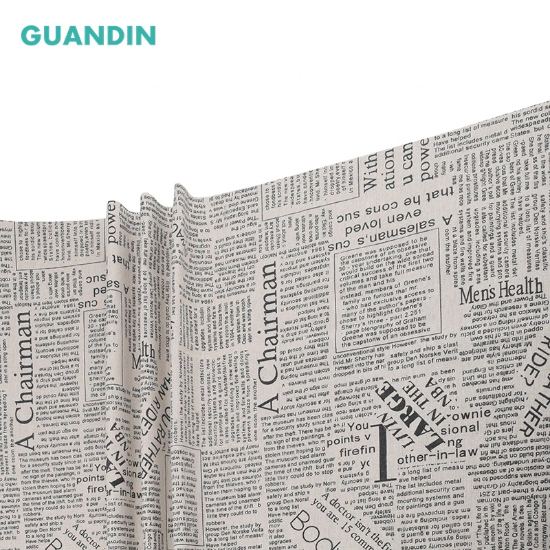 GUANDIN 100*145 см печать газет хлопчатобумажная льняная ткань для сделай сам квилтинг