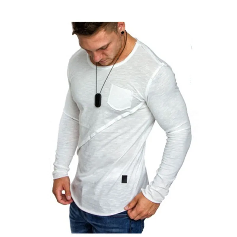 Мужская футболка с длинным рукавом Забавные футболки модные повседневные