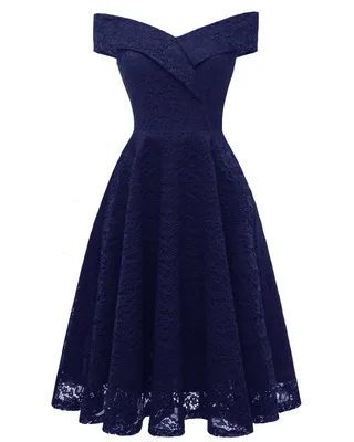 dark blue HYFZ9972F# вырез лодочкой розовое короткое Кружевное платье подружки невесты свадебное праздничное платье выпускного вечера дешево оптом свадебное для невесты торжественное платье для девочки - Цвет: dark blue