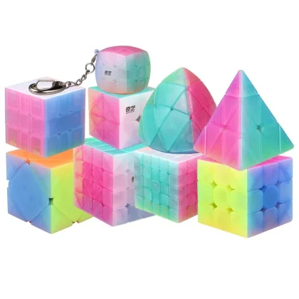 9 шт./компл. Qiyi Cube Magic Желе Stickerless головоломки игрушки для детей|Головоломки| |