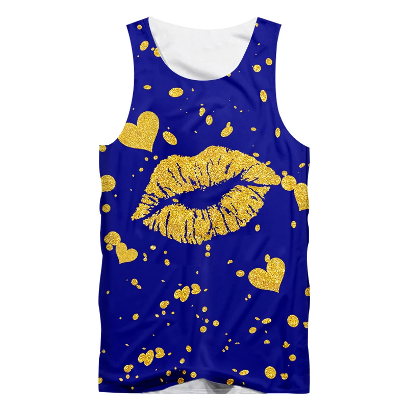 Мужская жилетка OGKB золотисто синяя безрукавка в стиле милитари с 3d принтом рот