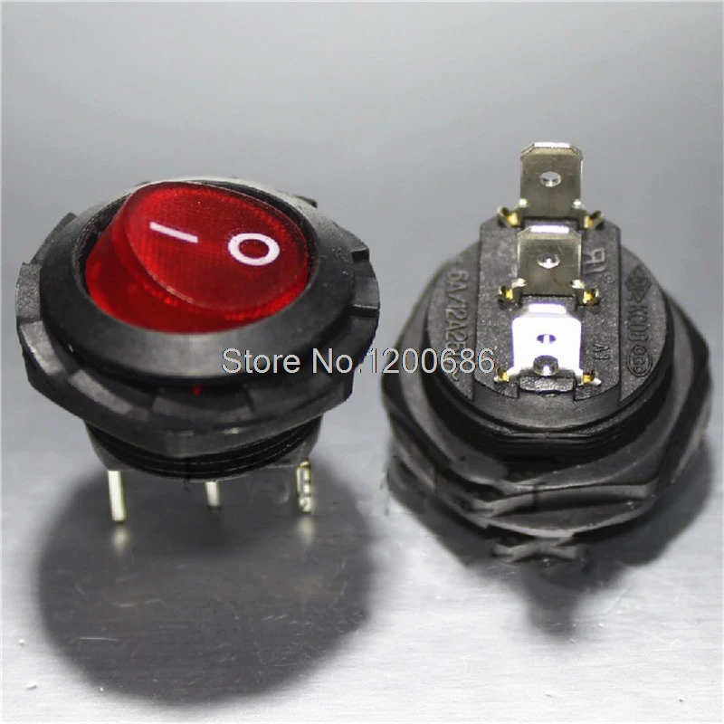 

20MM hole Round rocker switch 220V KCD8 Rocker Switch Mini Boat Switch 10A/125V 6A/250V SPST Press Button Rocker Switch