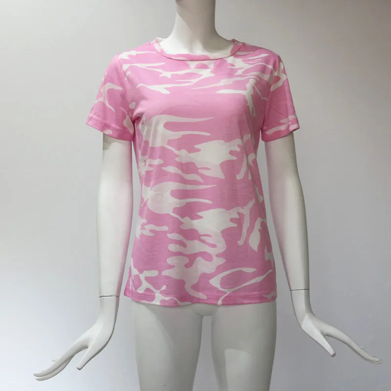 Women Camouflage Tops Tees Slim O-neck Female Cotton Plus Size S-XXXL T Shirt 2018 Summer Short Sleeve T-Shirt Girls Casual | Женская