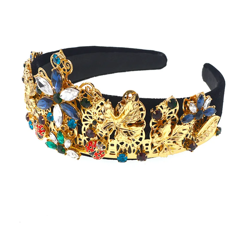 2019 Fashion luxury crystal Baroque headband for women catwalk court hair hoop accessories bridal jewelry | Украшения и