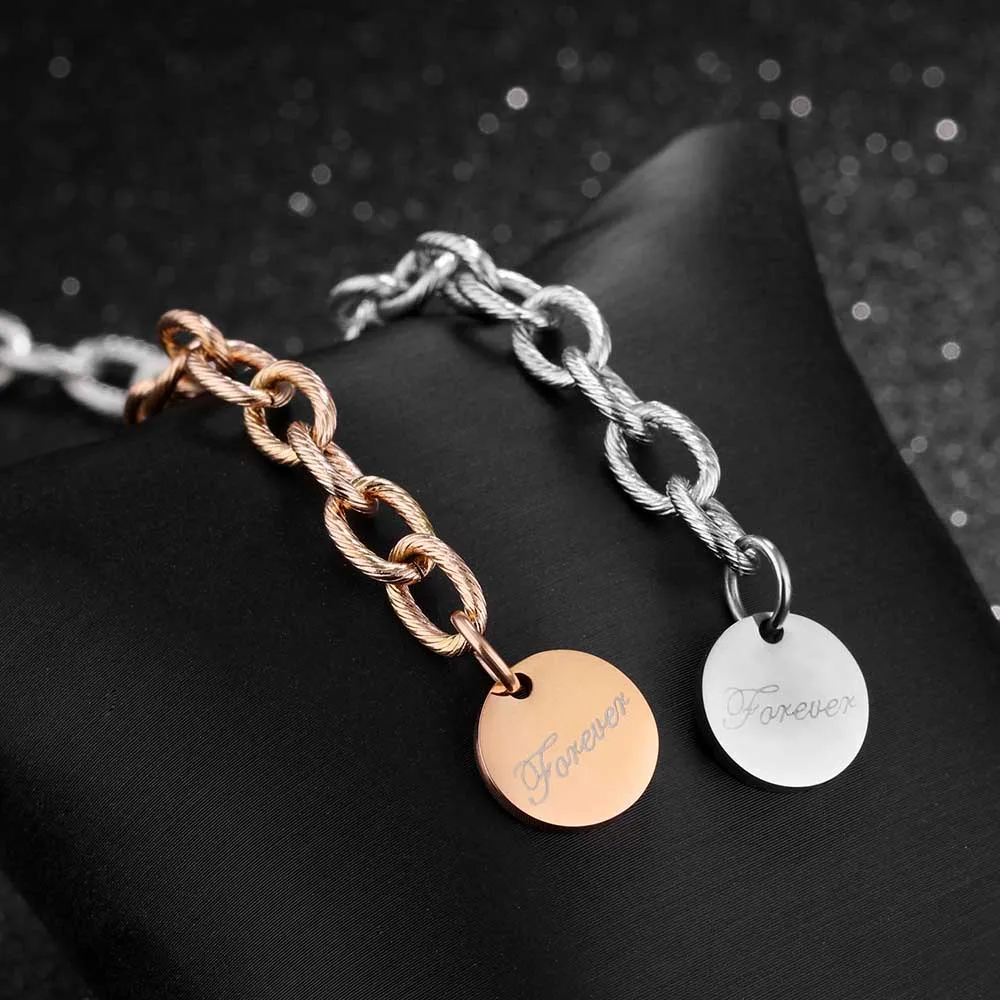 Модные прочные скрученные круглые браслеты JeeMango цвета розового золота из
