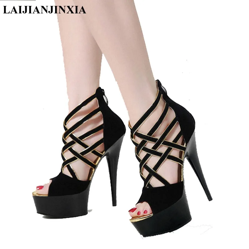 

LAIJIANJINXIA New Classics Ankle Strap 15CM High Heel Platforms Pole Dance Shoes Star / Model Shoes, Sandals Wedding Shoes