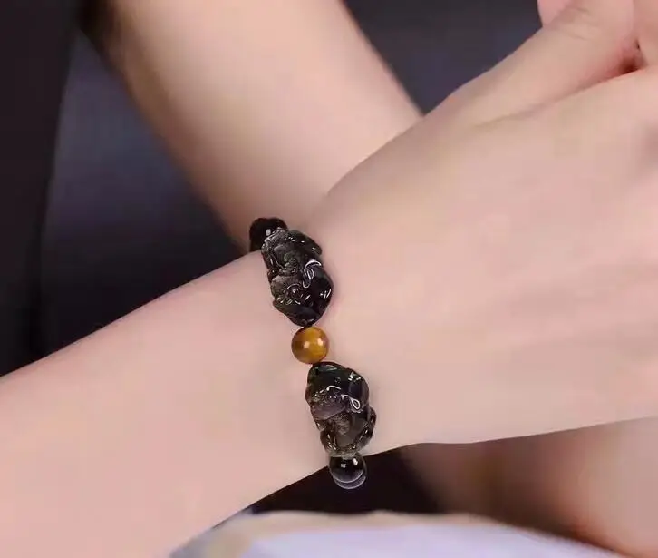 Wholesale price Natural golden obsidian Bracelet Pi Xiu Dragon Beads Powerful | Украшения и аксессуары