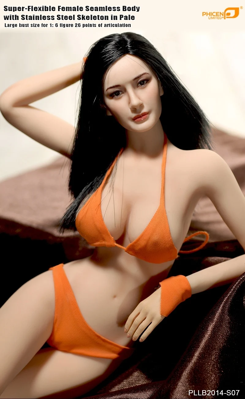 1/6 the latest 12inch seamless body Super-Flexible Female doll with Stainless Steel Skeleton Big bust size