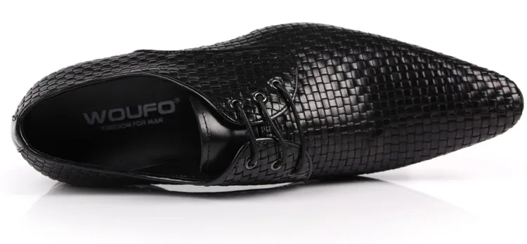 Woven Design Pointed Toe Summer Mens Business Shoes Genuine Leather Dress Male Formal Wedding | Обувь