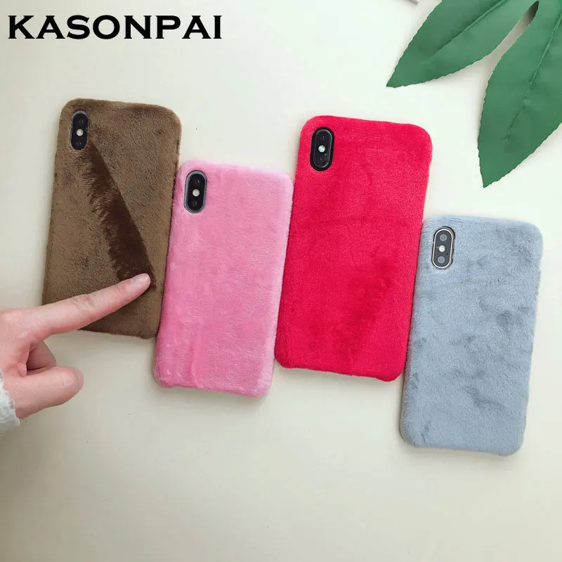 Пушистый чехол для iPhone 11 Pro Max X XS Max XR зимний теплый мех Пушистый Плюшевый чехол для iPhone 6 6S Plus 7 7Plus 8 8Plus чехол