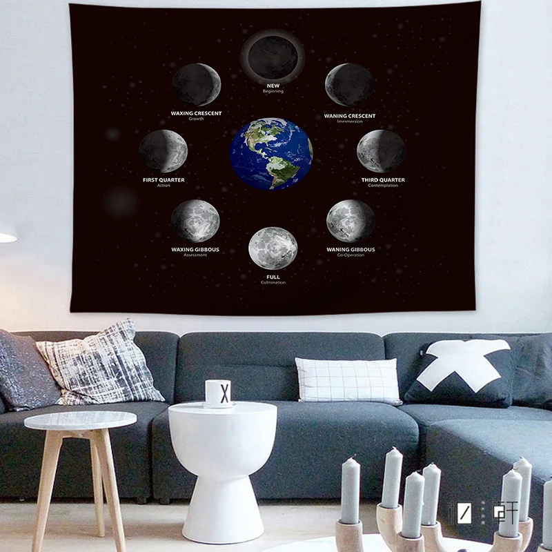 Moon гобелен расшитый звездами Настенный Коврик для пикника одеяло палатка