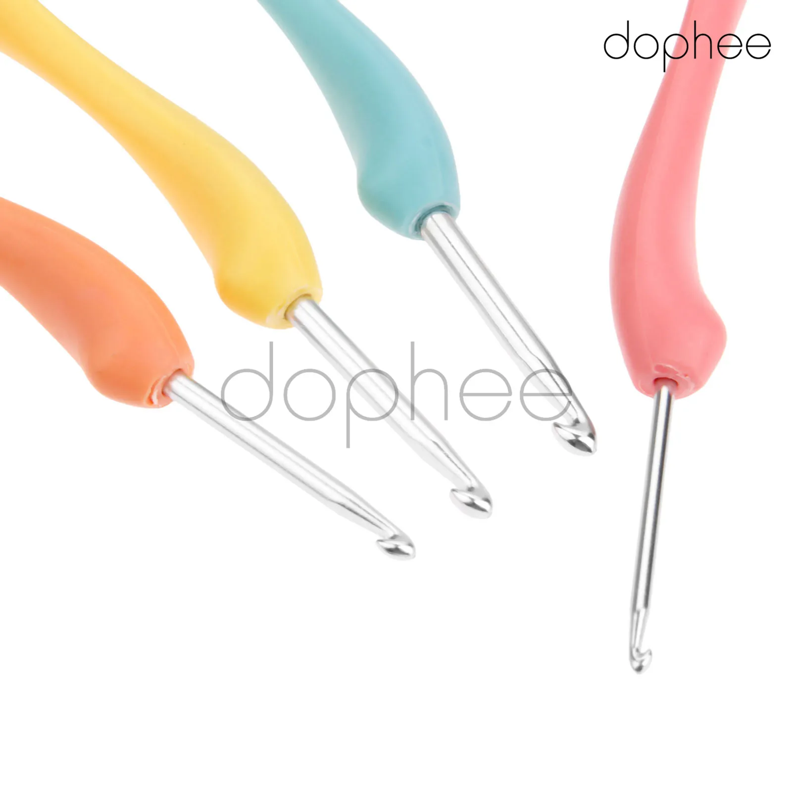 Dophee 8 шт./компл. пластиковые Алюминиевые крючки для вязания крючком с мягкими