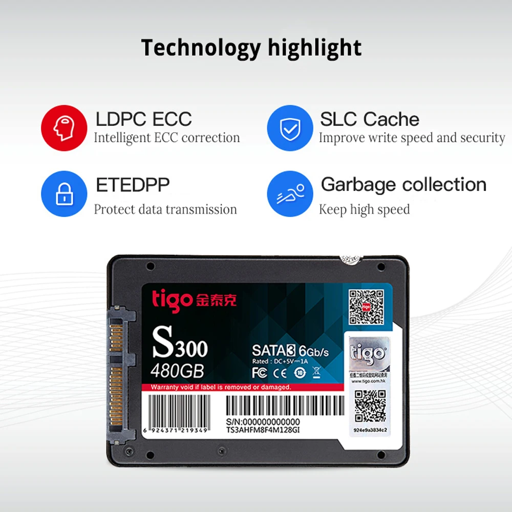 Tigo ssd жесткий диск 1 ТБ 512GB 128GB 256GB SATA Внутренний твердотельный накопитель для