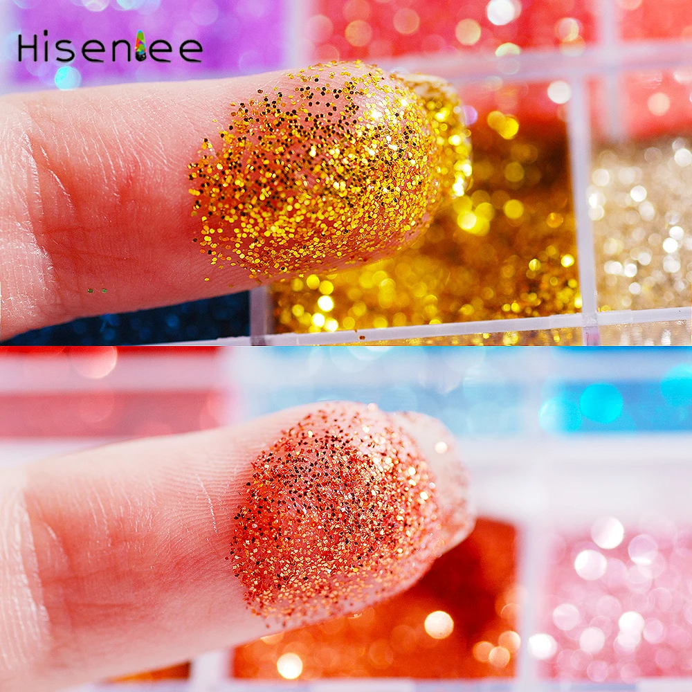 

1Box high quality 12 shiny AB color charm nail gold glitter sequins jewelry decoration 3D fashion DIY nail art decoration