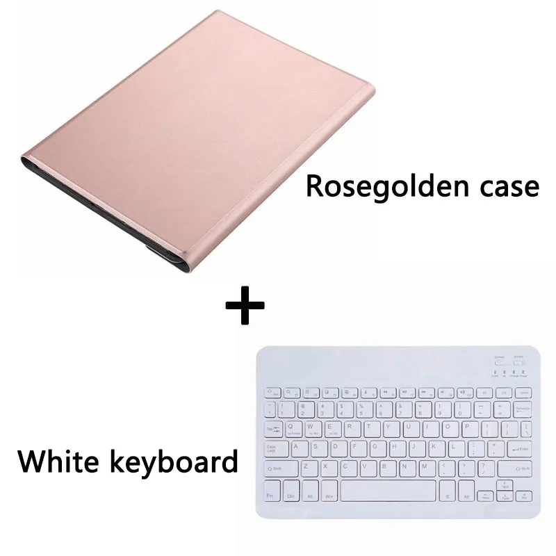 RoGold case White KB Беспроводной чехол с клавиатурой Bluetooth для samsung Galaxy Tab A SM-T510 SM-T515 T510 T515 портативный чехол для планшета - Цвет: RoGold case White KB