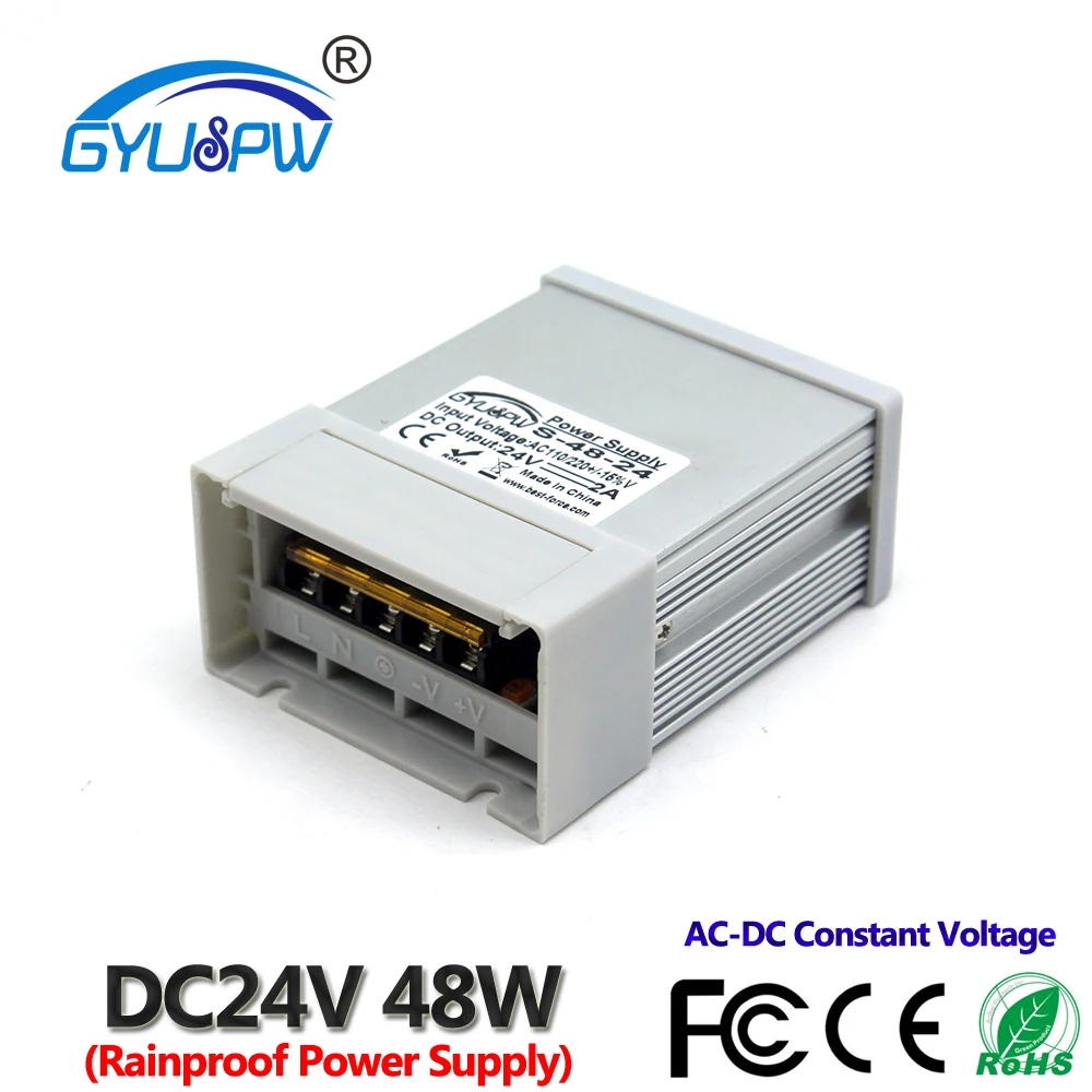 24v 2A 48W непромокаемый переключатель адаптер питания светодиодный драйвер AC DC24V SMPS