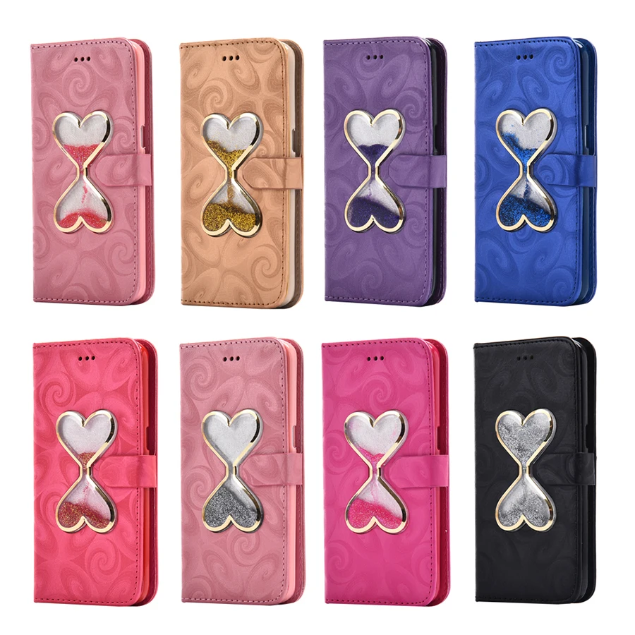 Love Heart Quicksand leather Wallet Case For Samsung Galaxy S7 Cover Flip Phone for Edge Shell | Мобильные телефоны и