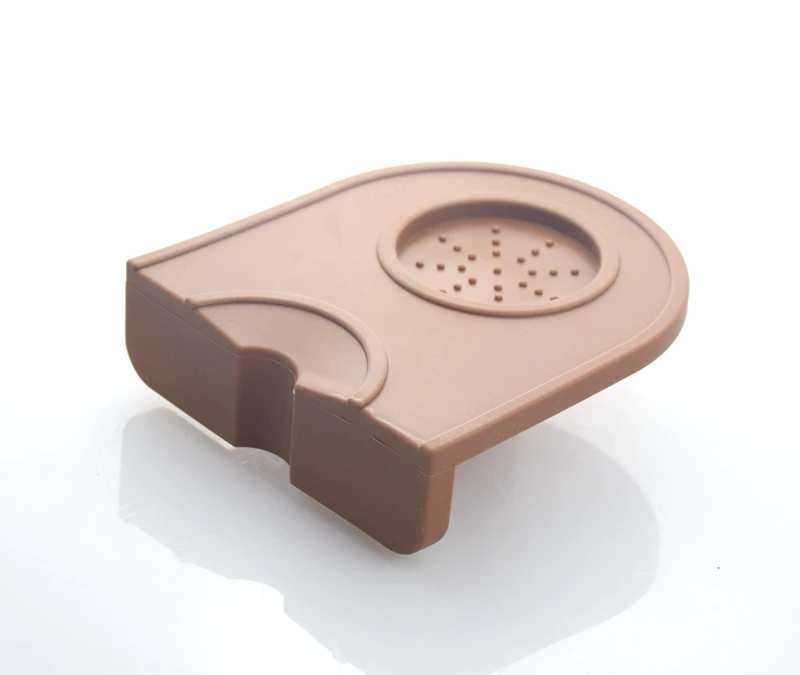 Brown Силиконовый эспрессо Кофе вскрытия коврик Кофе фальсификации углу коврик Pod инструмент Сделано для бариста с нескользкой Еда безопасный - Цвет: Brown