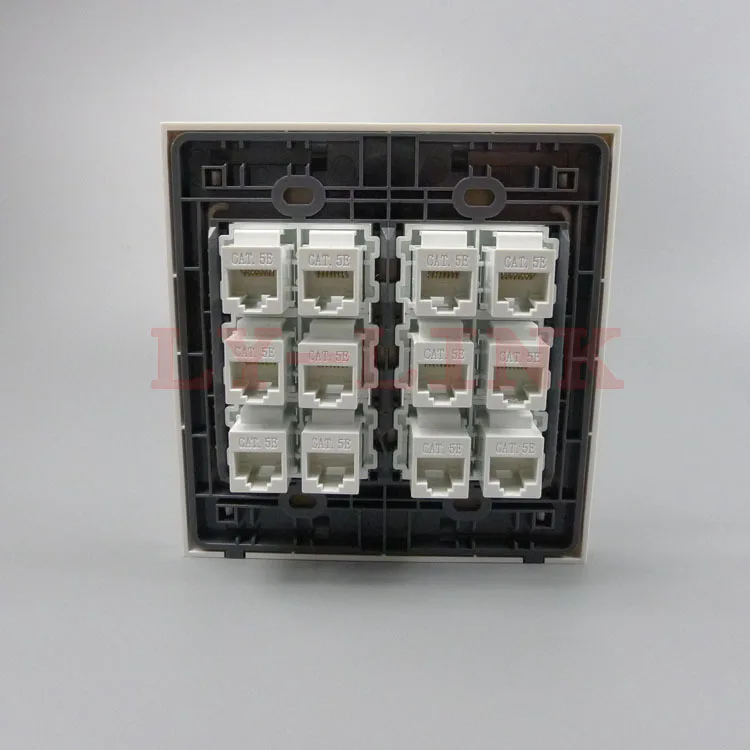 Сетевая настенная пластина 120X120 мм 12 портов CAT5E rj45 Мама мама с поддержкой DIY|network wall