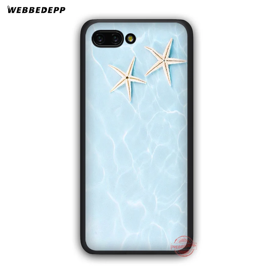 WEBBEDEPP Blue Wood Seashells Sea Star Soft Case for Honor 20 10 9 9X 8 Lite 8C 8X 7X 7C 7A 3GB 6A Pro View | Мобильные телефоны и