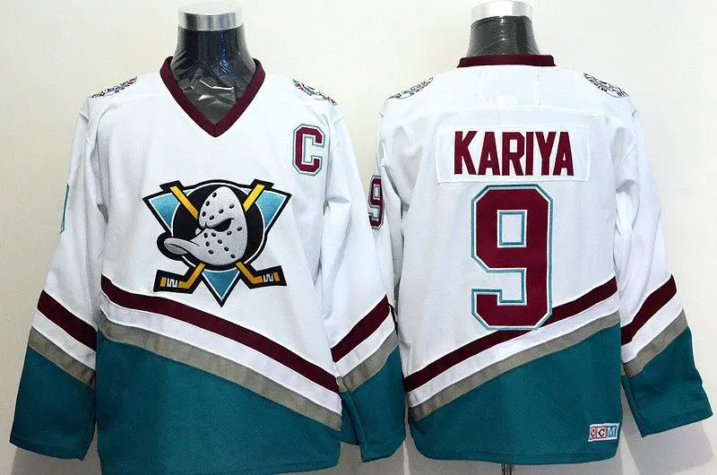 Top quality production Shop Anaheim Ducks 9 Paul Kariya Throwback Jersey Men's Black Red White Hockey Jerseys Ice St |