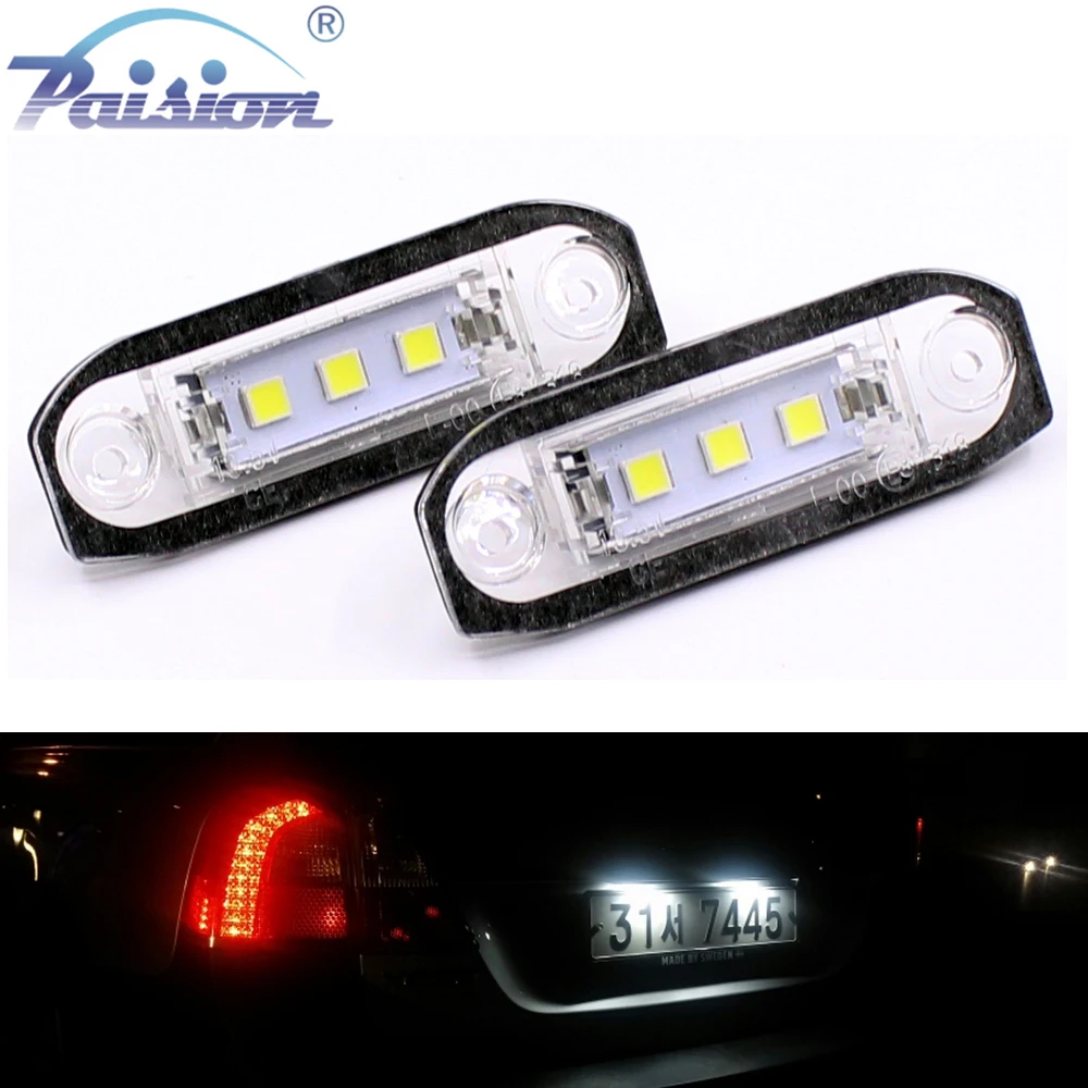 2x без ошибок Белый светодиодный номерной знак для Volvo S80 Xc90 S40 v60 S60 V70|license plate light|light