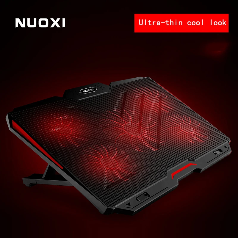 Новый Кулер для ноутбука NUOXI с 2 USB-портами и пятью вентиляторами охлаждающая